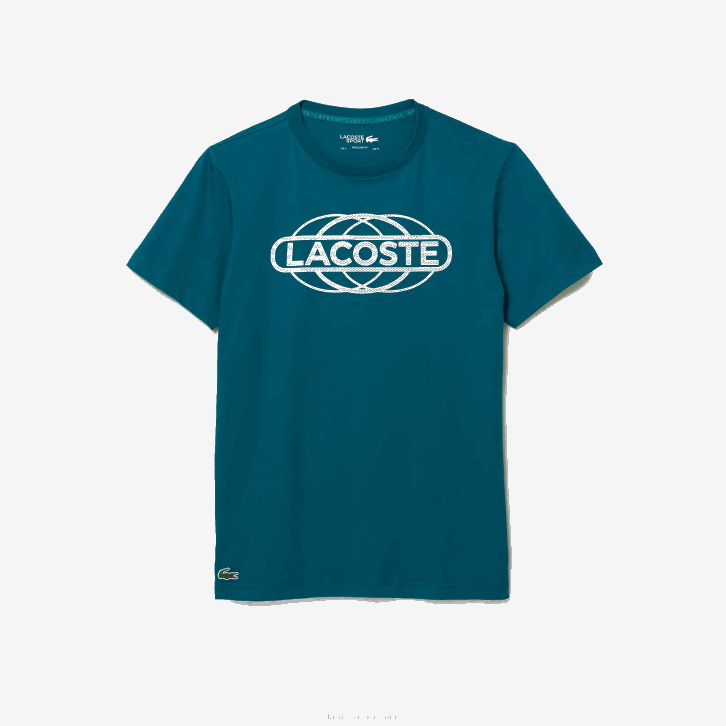 homens Lacoste zcd verde camiseta de jérsei orgânica esportiva 08D0697