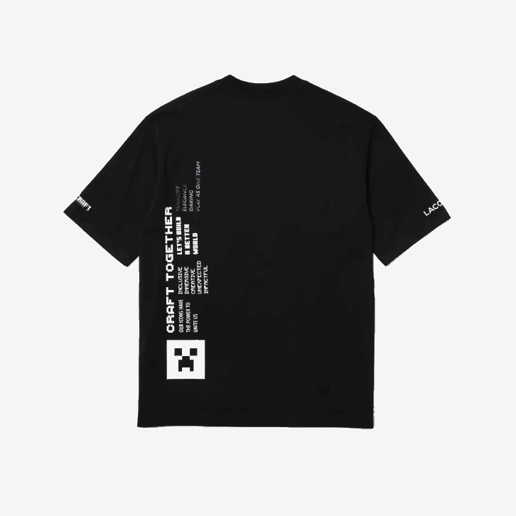 homenspreto 031 camiseta lacoste x minecraft solta em algodão orgânico 08D0852