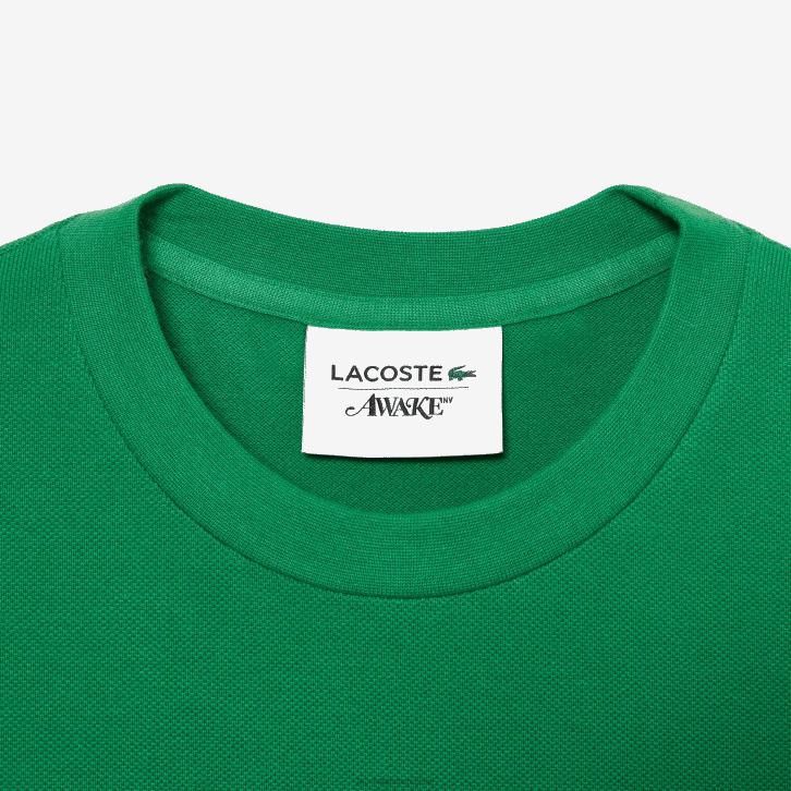 homensverde mee camiseta piquê de algodão com logo lacoste x wake ny 08D0892