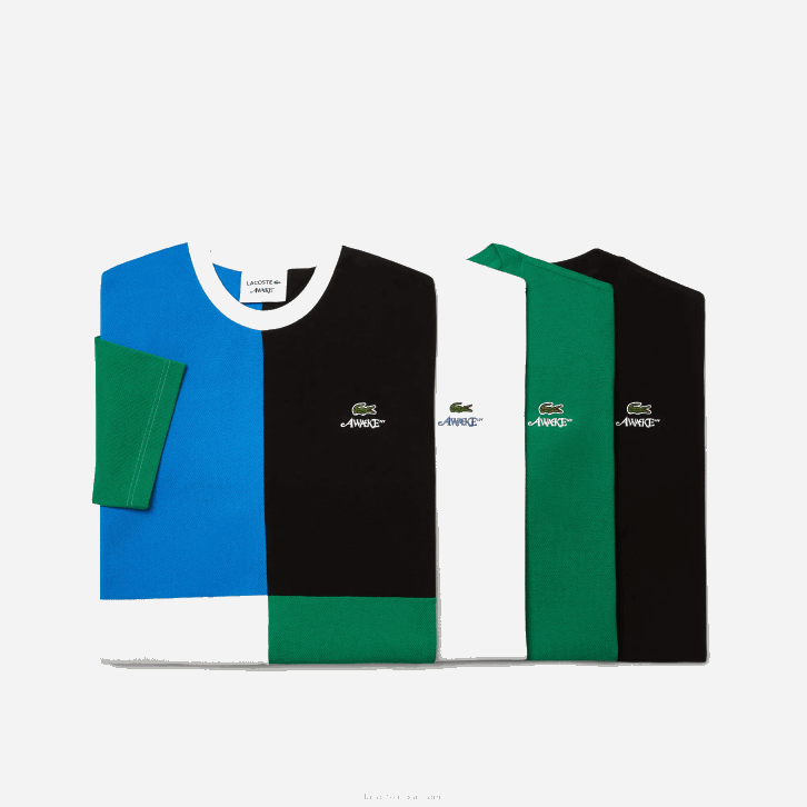 homensverde mee camiseta piquê de algodão com logo lacoste x wake ny 08D0892
