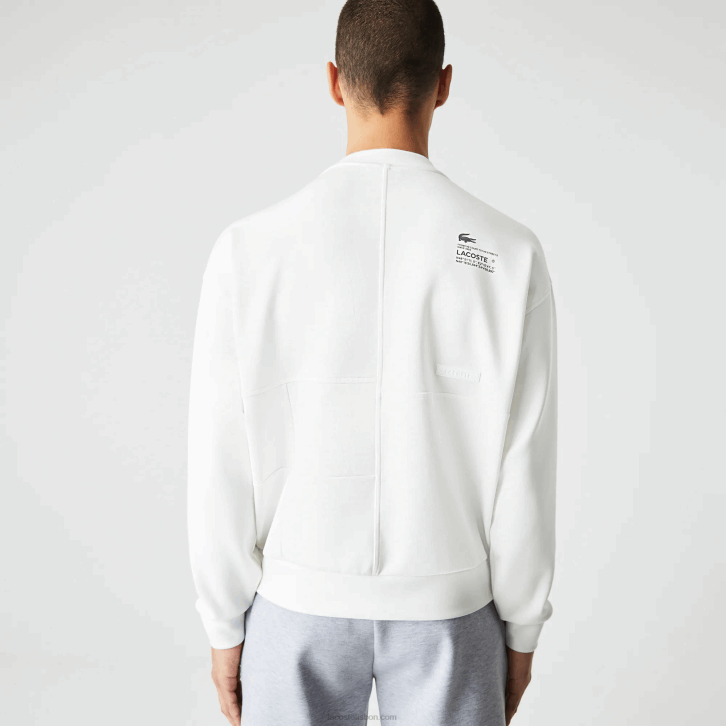 homens Lacoste Nova York branca moletom solto com efeito patchwork 08D0955