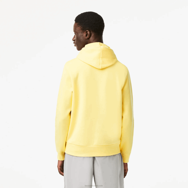 homens Lacoste amarelo 107 moletom com capuz de algodão orgânico 08D0310