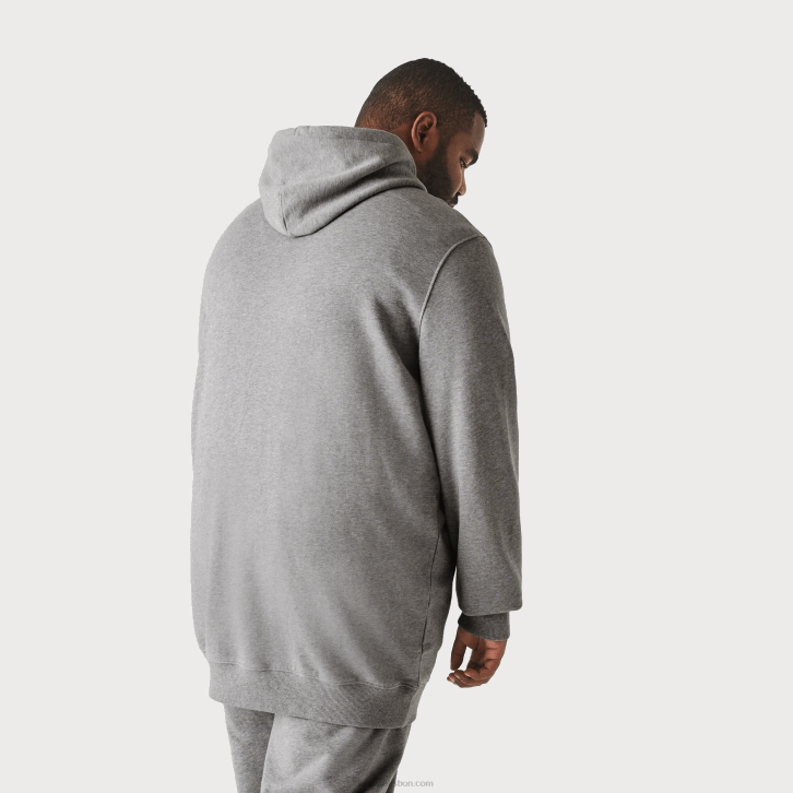 homens Lacoste ano chine cinza moletom com capuz de lã de algodão - tamanho grande - alto 08D0364