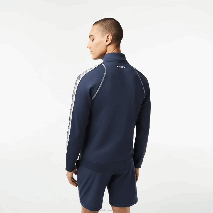 homens Lacoste azul branco c9c tênis x daniil medvedev moletom com zíper 08D0312