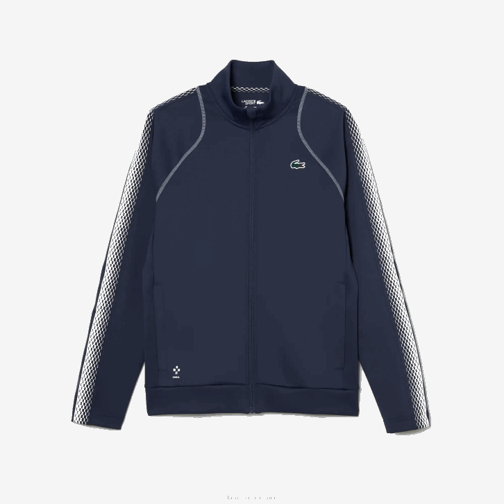 homens Lacoste azul branco c9c tênis x daniil medvedev moletom com zíper 08D0312