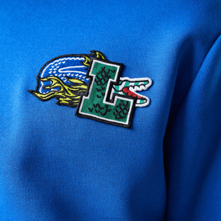 homens Lacoste azul k1q moletom com capuz estampado com efeito cômico 08D01134
