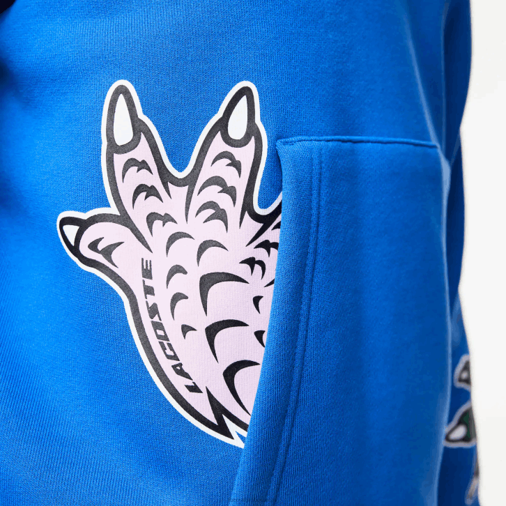 homens Lacoste azul k1q moletom com capuz estampado com efeito cômico 08D01134