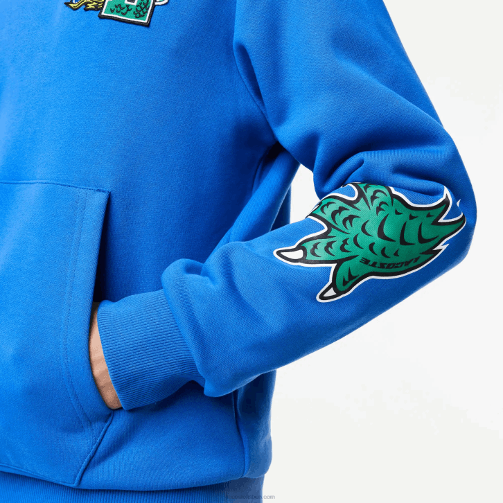 homens Lacoste azul k1q moletom com capuz estampado com efeito cômico 08D01134