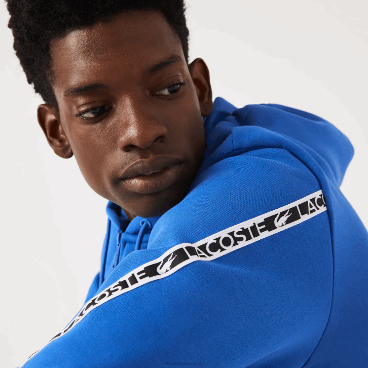 homens Lacoste azul k1q moletom com zíper com capuz de bandas impressas 08D01241