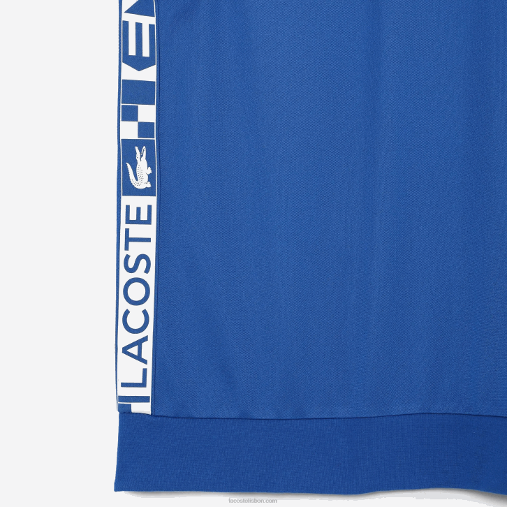 homens Lacoste azul k1q moletom de tênis estampado esporte 08D01057