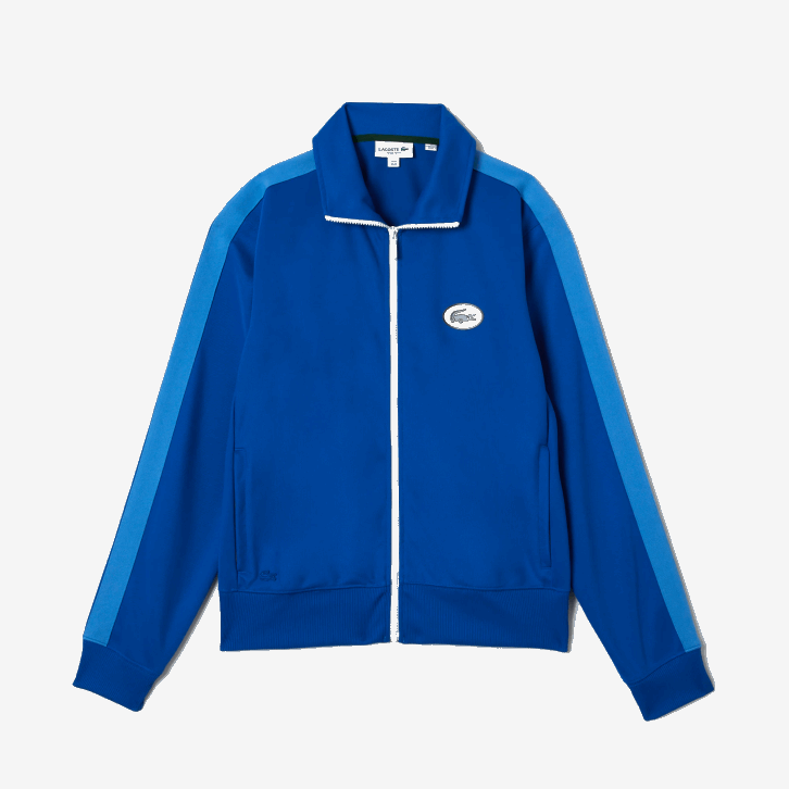 homens Lacoste azul k1q moletom piquet com zíper e gola alta regular fit 08D01017