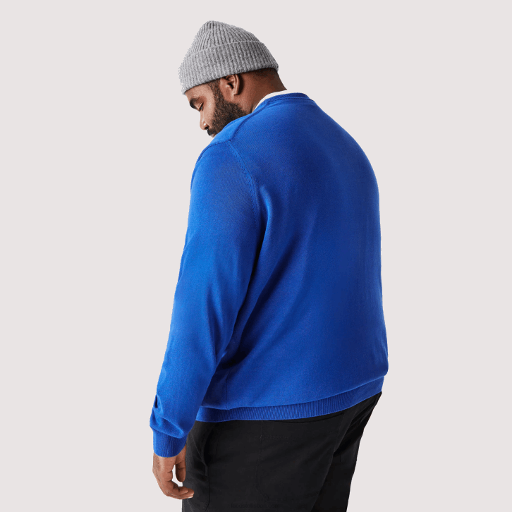 homens Lacoste azul k1q suéter de gola redonda de algodão orgânico 08D01491