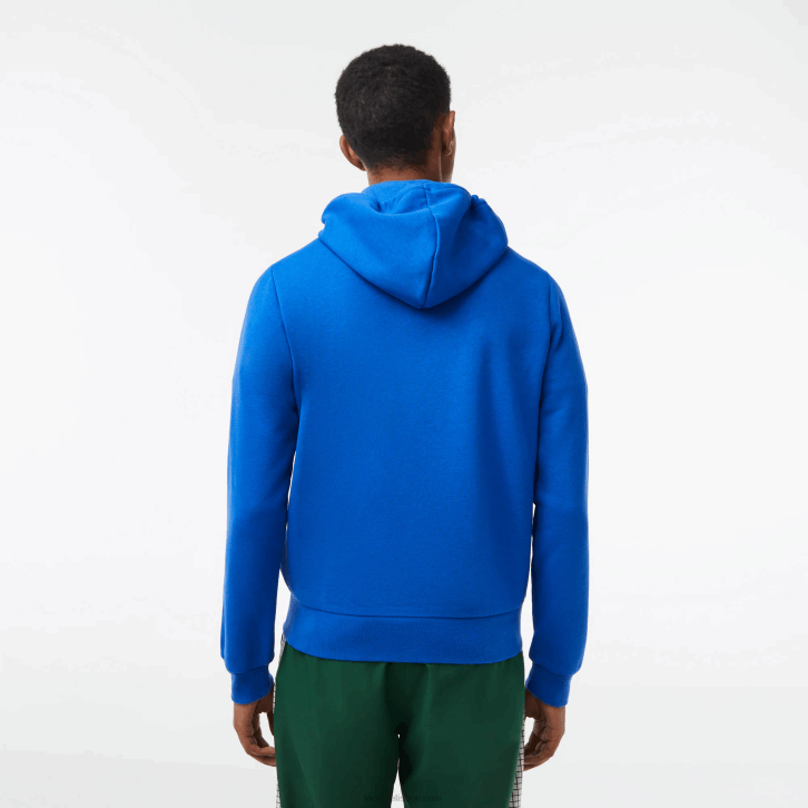 homens Lacoste azul kxb moletom de lã bolso canguru com zíper 08D0298