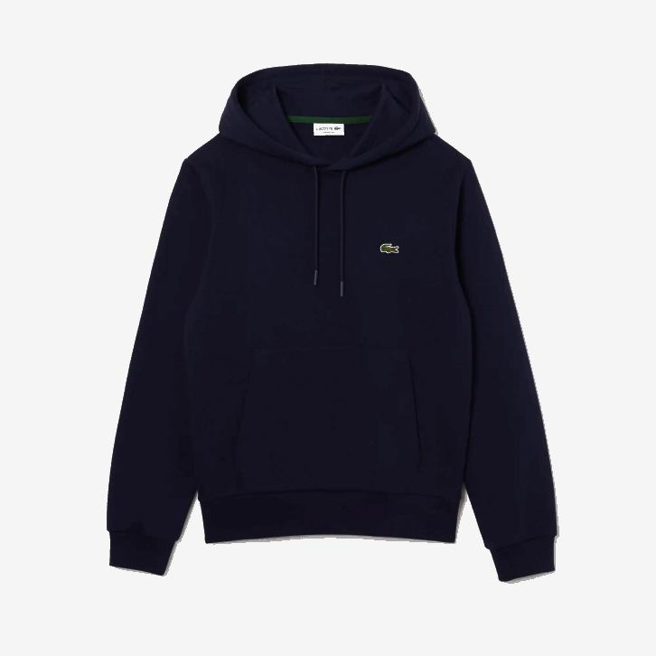 homens Lacoste azul marinho 166 moletom com capuz de algodão orgânico 08D0264
