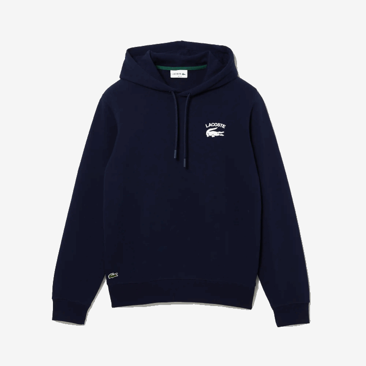 homens Lacoste azul marinho 166 moletom com capuz sólido de ajuste clássico 08D0359