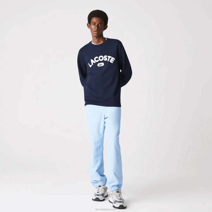homens Lacoste azul marinho 166 moletom felpudo com gola redonda 08D01160