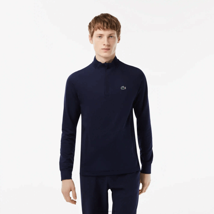 homens Lacoste azul marinho 423 moletom de golfe com gola redonda embutida 08D0313