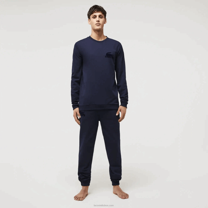 homens Lacoste azul marinho 423 moletom de lã de algodão 08D01388