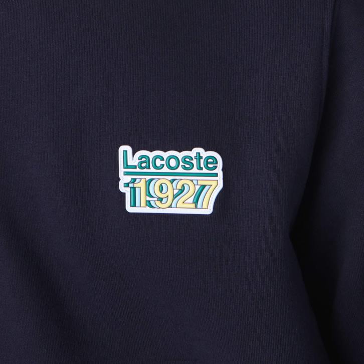 homens Lacoste azul marinho hde moletom de lã vintage com decote careca 08D01162