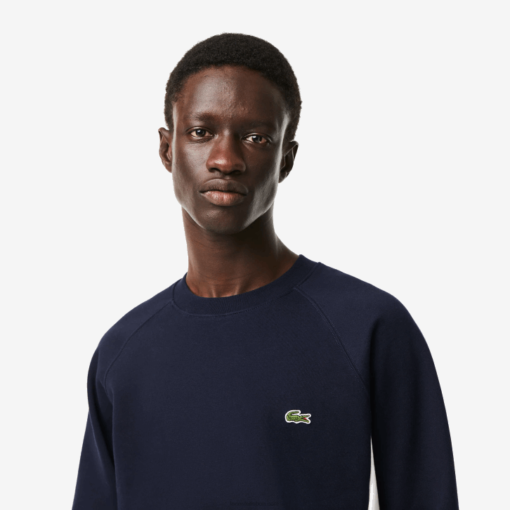 homens Lacoste azul marinho verde branco yun moletom de lã escovada colorblock 08D0328