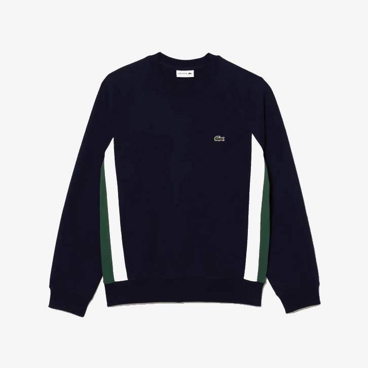 homens Lacoste azul marinho verde branco yun moletom de lã escovada colorblock 08D0328