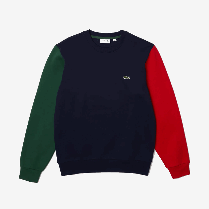 homens Lacoste azul marinho verde vermelho 4xn moletom de lã escovado 08D01097