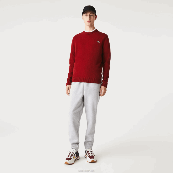 homens Lacoste bordeaux 476 camisola de lã gola redonda 08D01408