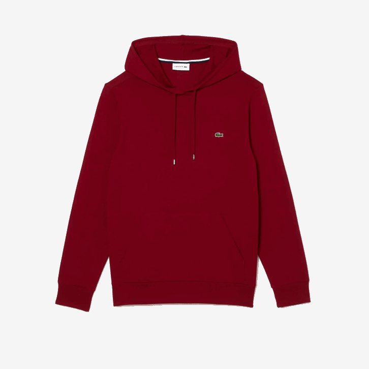 homens Lacoste bordeaux 476 moletom de jérsei de algodão com capuz 08D0622