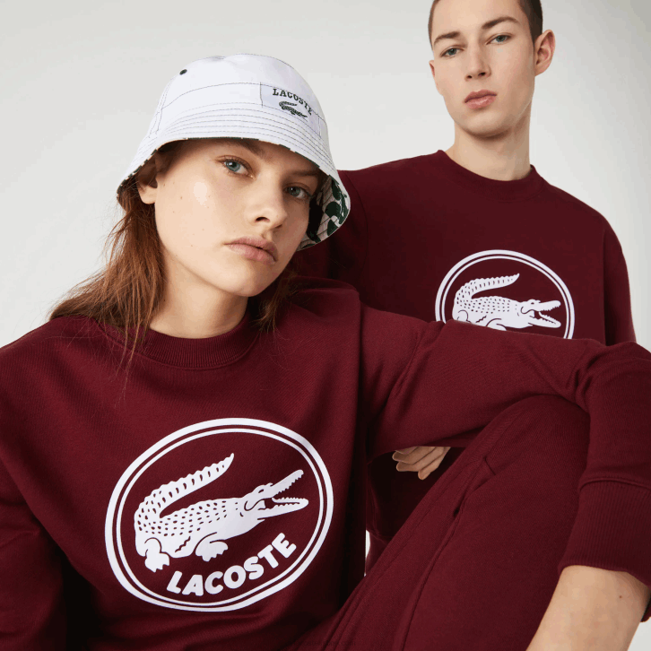homens Lacoste bordeaux z7f moletom de lã de algodão orgânico com logotipo 3d 08D01185