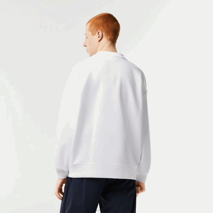 homens Lacoste branco 001 moletom de marca folgado 08D06