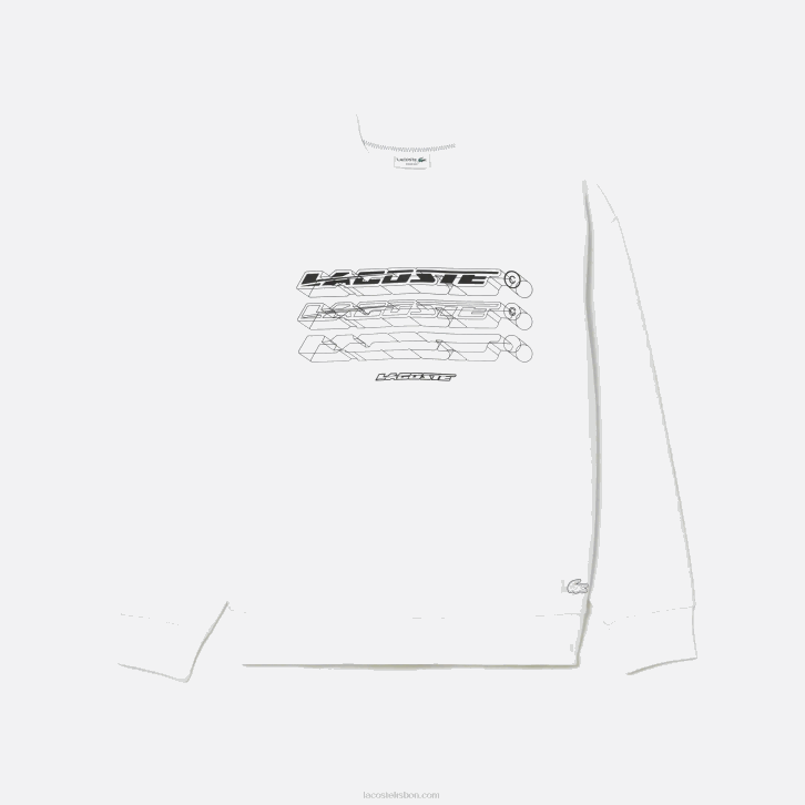 homens Lacoste branco 001 moletom de marca folgado 08D06