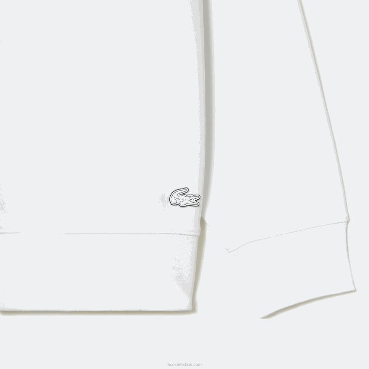 homens Lacoste branco 001 moletom de marca folgado 08D06