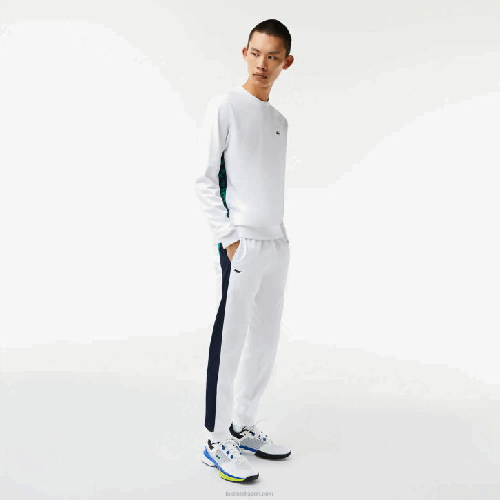 homens Lacoste branco 001 moletom de tênis estampado esporte 08D01056