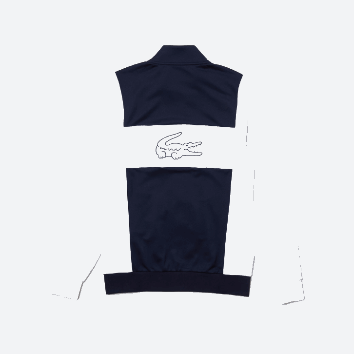 homens Lacoste branco azul marinho r20 moletom piquê esportivo com zíper 08D01205