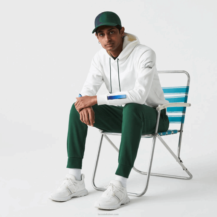 homens Lacoste branco azul marinho verde ppj moletom com capuz de algodão orgânico sport x theo curin 08D01124