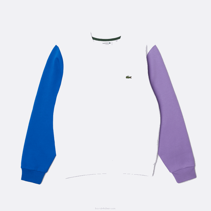homens Lacoste branco azul roxo 89s moletom de lã escovado 08D01098