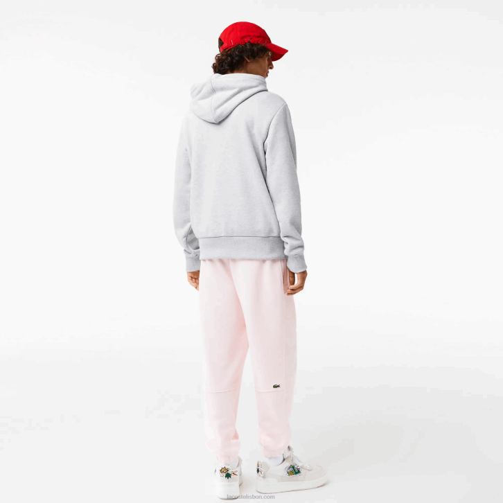 homens Lacoste chine cinza cca moletom com capuz estampado com efeito cômico 08D01133
