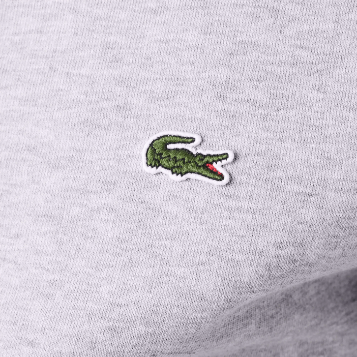 homens Lacoste chine cinza cca moletom de lã escovado com zíper de ajuste regular 08D01272