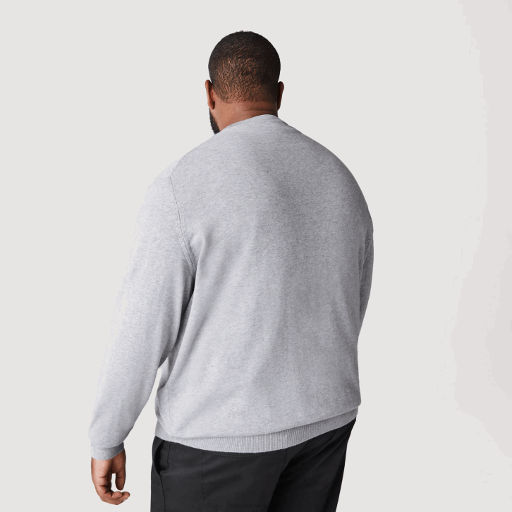 homens Lacoste chine cinza cca suéter de algodão orgânico com decote em V 08D01568