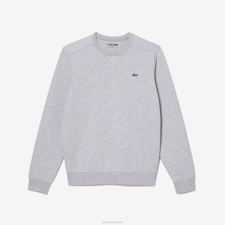 homens Lacoste chines cinza claro 9ya moletom com painéis de malha esportiva 08D01062