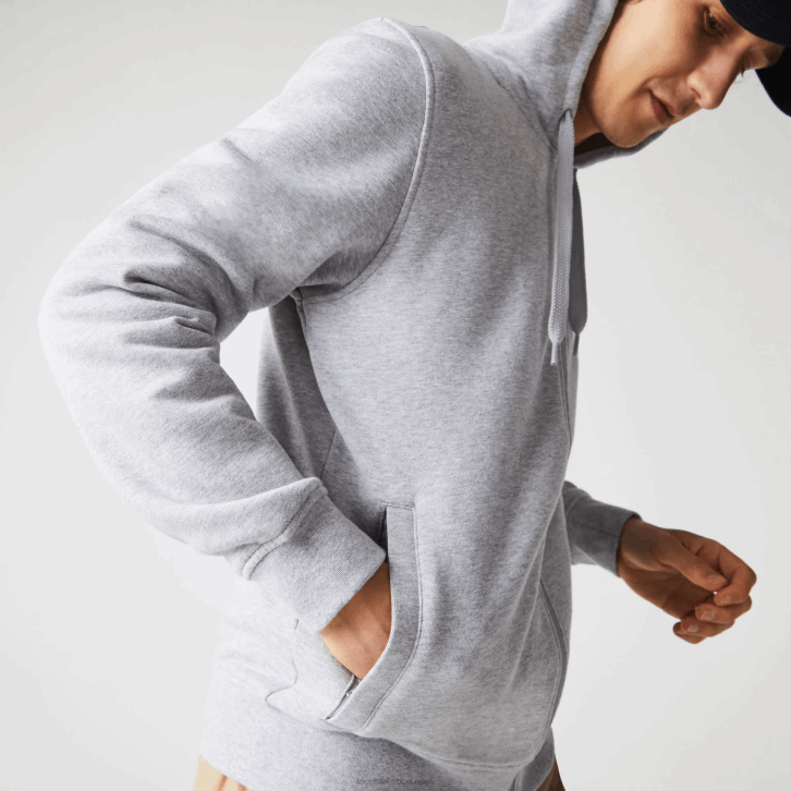 homens Lacoste chines cinza claro 9ya moletom esportivo leve bimatéria 08D0962