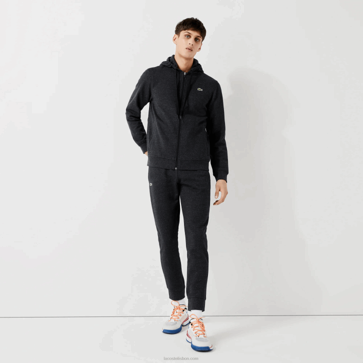 homens Lacoste cinza h88 moletom esportivo leve bimatéria 08D01126