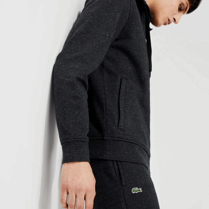 homens Lacoste cinza h88 moletom esportivo leve bimatéria 08D01126