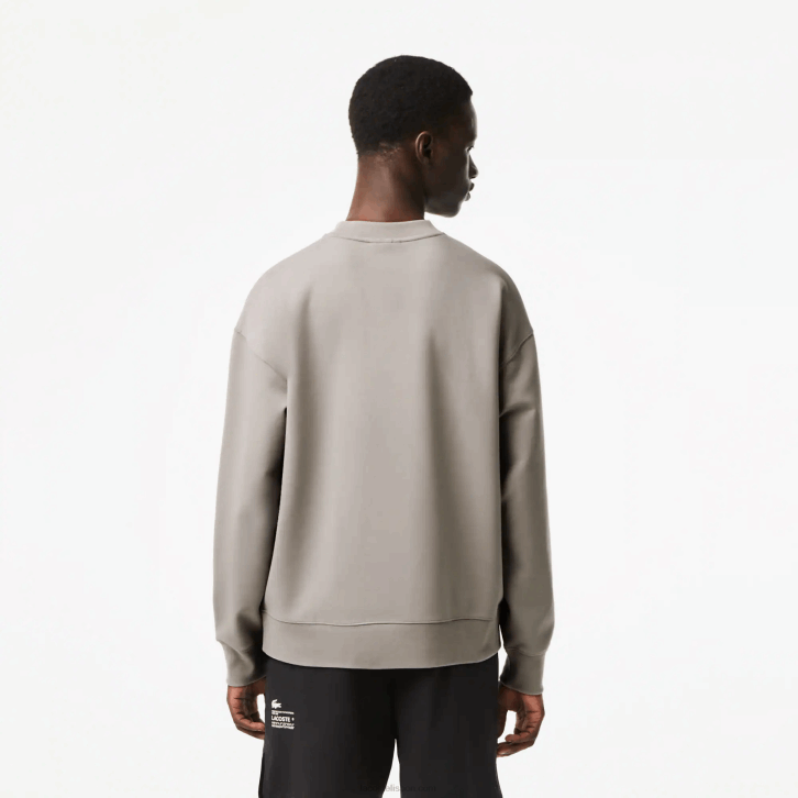 homens Lacoste cinza kzw moletom de marca folgado 08D08