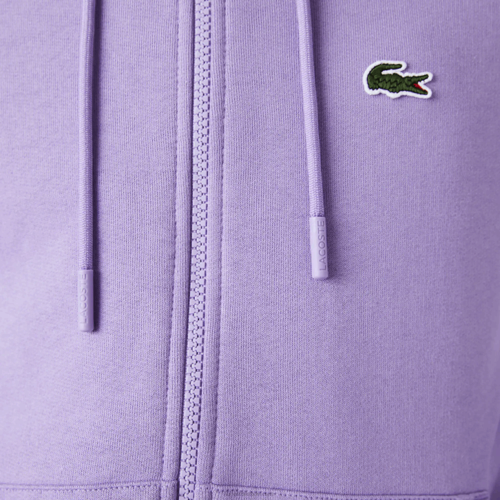 homens Lacoste gfu roxo moletom de lã bolso canguru com zíper 08D01102
