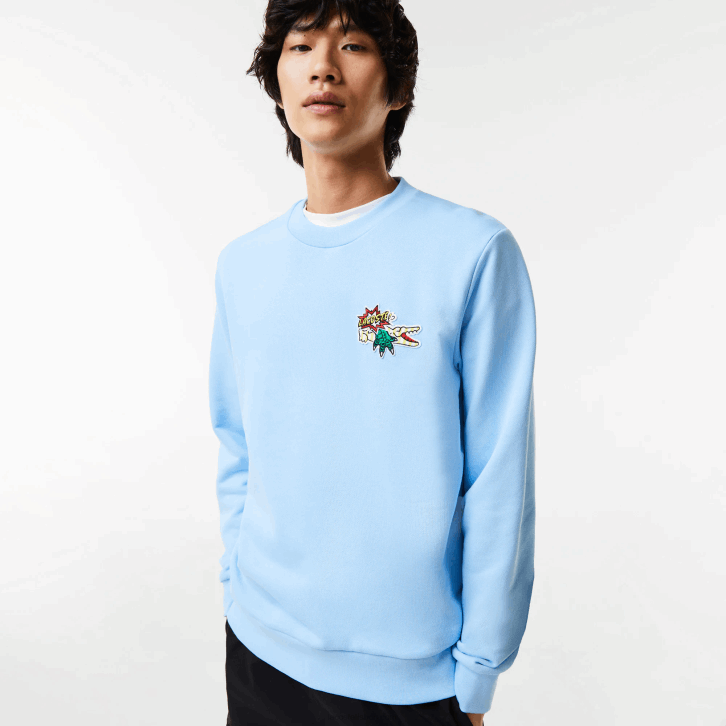 homens Lacoste hbp azul camisola de algodão orgânico distintivo 08D0990