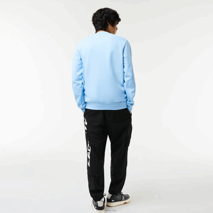 homens Lacoste hbp azul camisola de algodão orgânico distintivo 08D0990