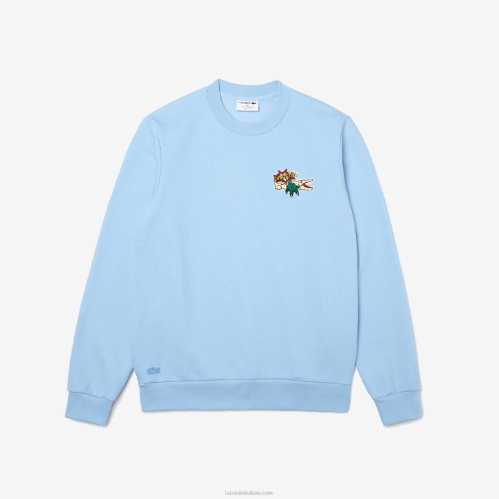 homens Lacoste hbp azul camisola de algodão orgânico distintivo 08D0990