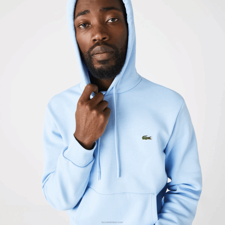 homens Lacoste hbp azul moletom com capuz de algodão orgânico 08D0267