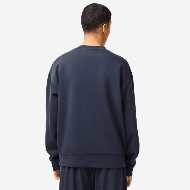 homens Lacoste kxe azul moletom de marca folgado 08D07
